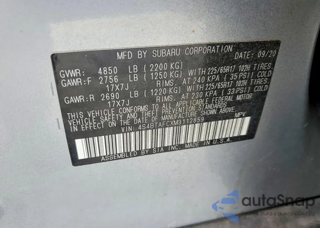 4S4BTAFCXM3112859: 79095165