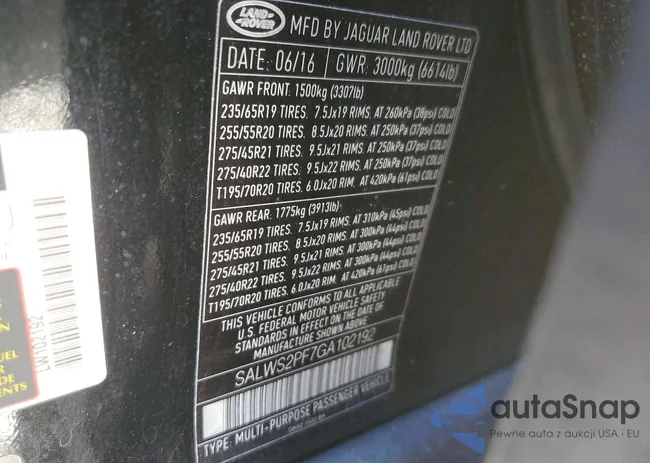 SALWS2PF7GA102192: 77474305