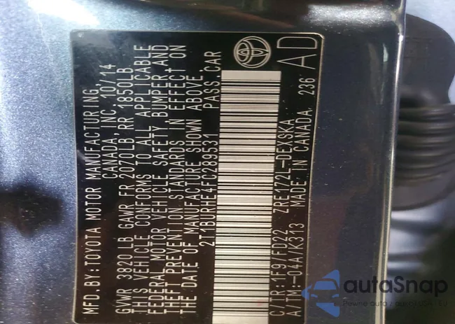 2T1BURHE4FC289531: 76488055