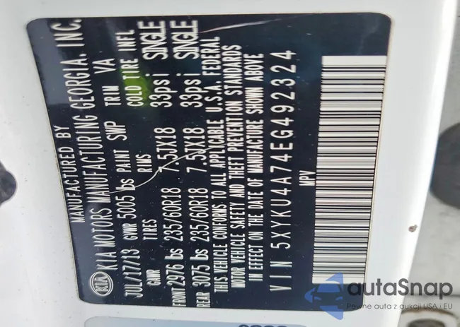 5XYKU4A74EG492324: 77002025