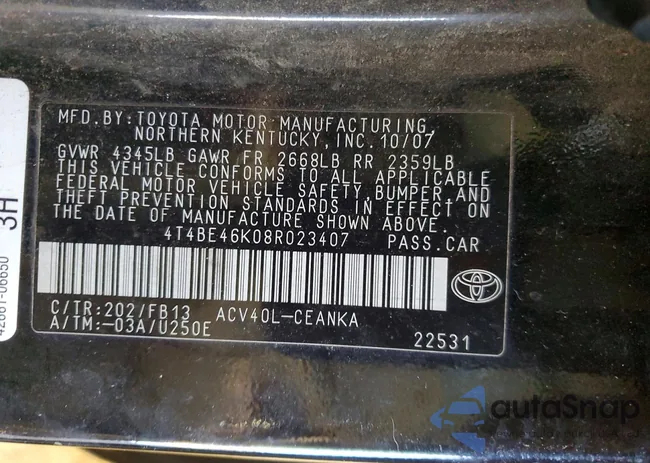 4T4BE46K08R023407: 75173855