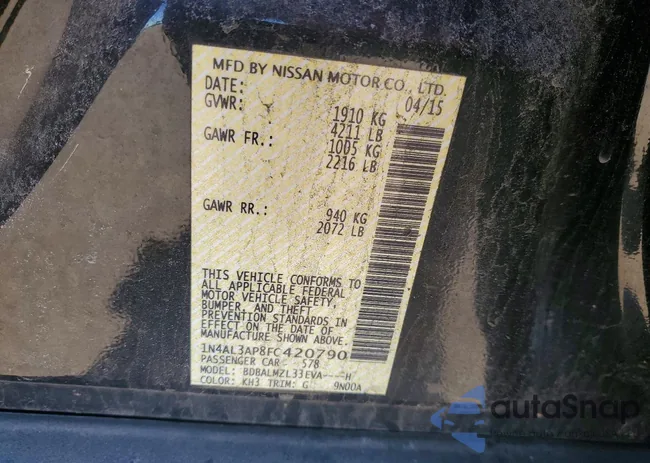 1N4AL3AP8FC420790: 77164435