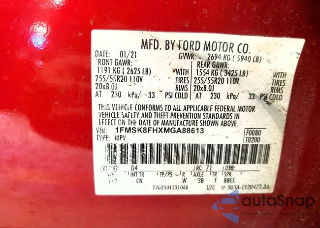 1FMSK8FHXMGA88613: 77000965