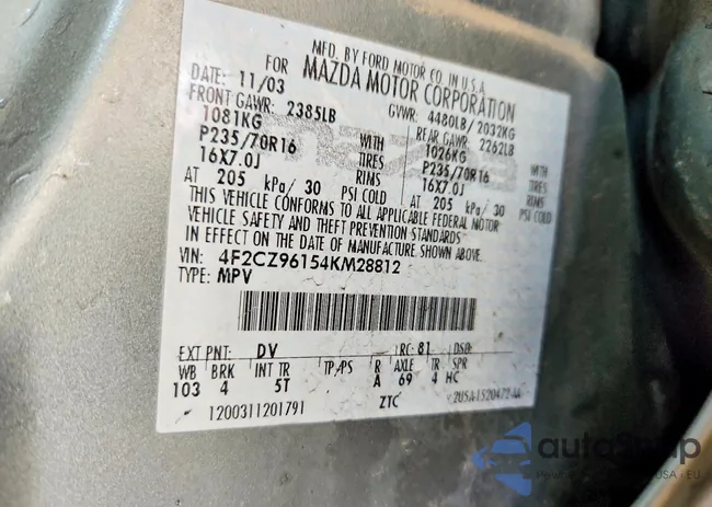 4F2CZ96154KM28812: 78522555