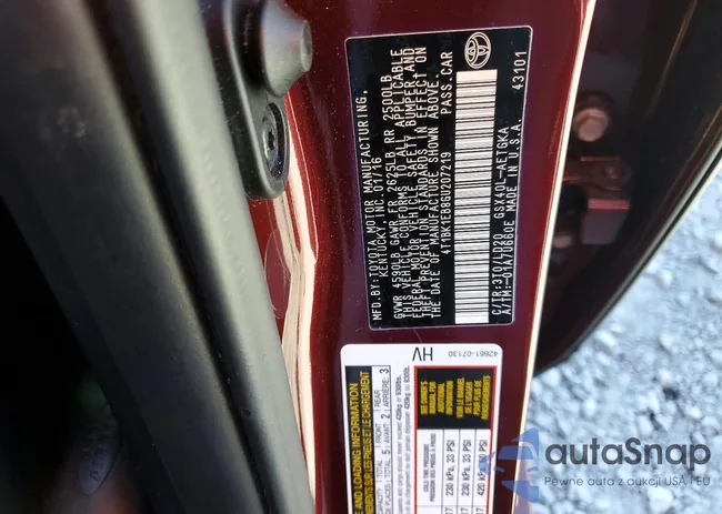 4T1BK1EB8GU207219: 76448485