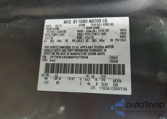 1FTKR1AD8BPA77604: 79277505