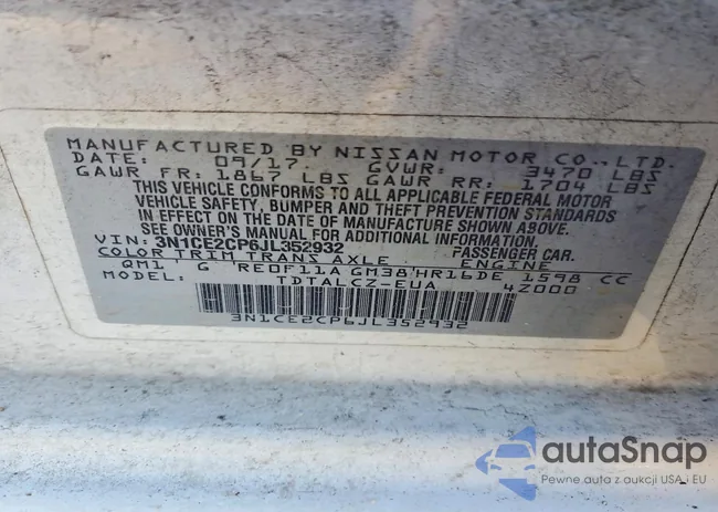 3N1CE2CP6JL352932: 77020305