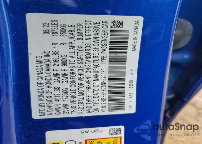 2HGFE1F75NH320635: 76140735