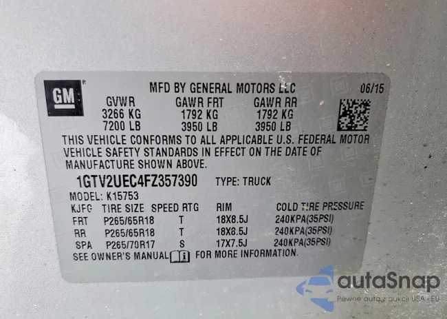 1GTV2UEC4FZ357390: 76824485