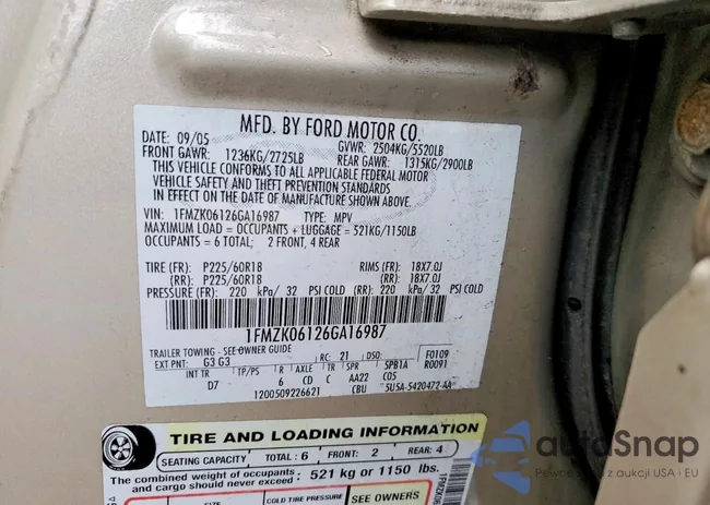 1FMZK06126GA16987: 76146495