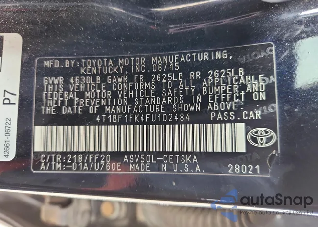 4T1BF1FK4FU102484: 75915775