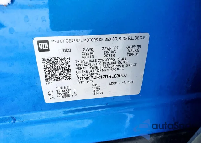 3GNKBJR47RS180010: 78427565