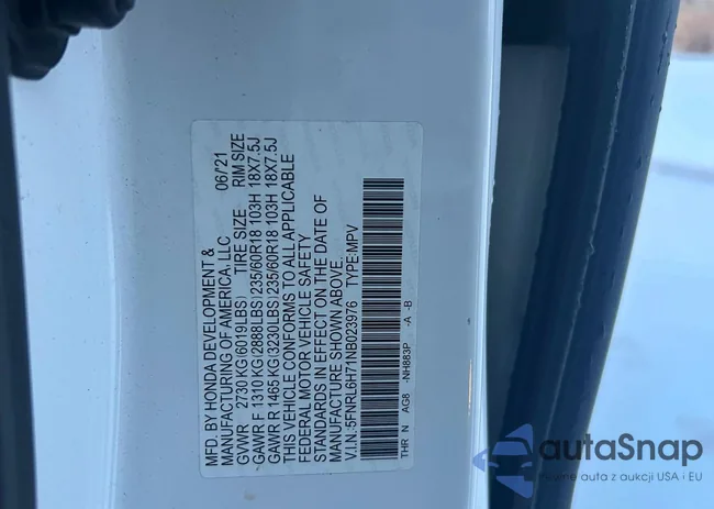 5FNRL6H71NB023976: 76250195