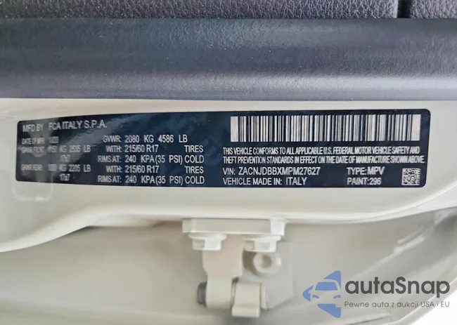 ZACNJDBBXMPM27627: 76266035