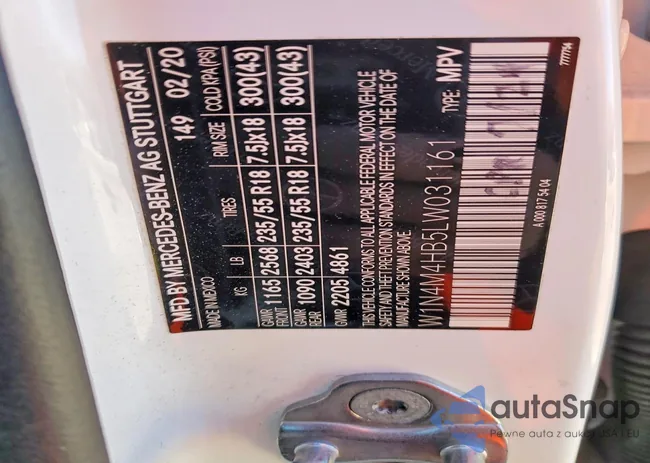 W1N4M4HB5LW031161: 75472505