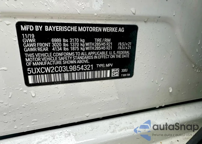 5UXCW2C03L9B54321: 77205295