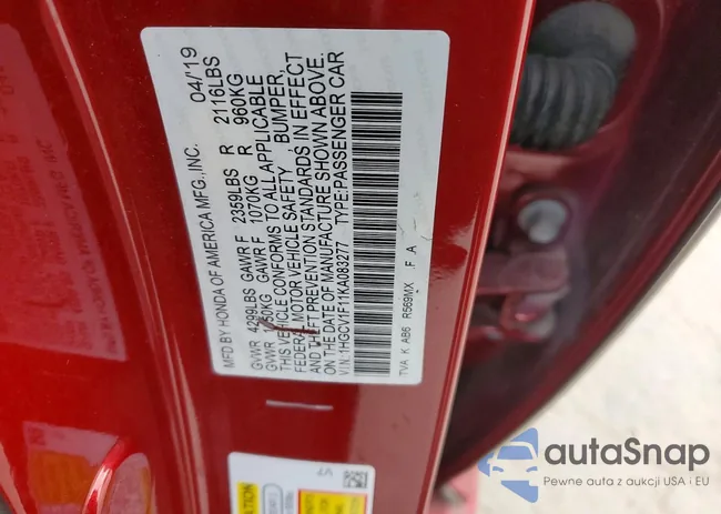 1HGCV1F11KA083277: 79027185