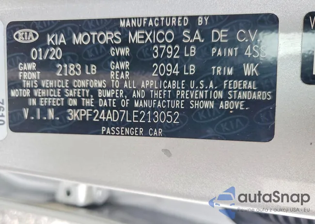 3KPF24AD7LE213052: 79279295