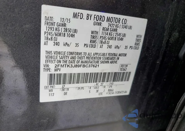 2FMTK3J89FBC37621: 77849335