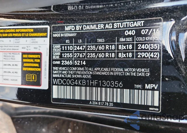 WDC0G4KB1HF130356: 77453995