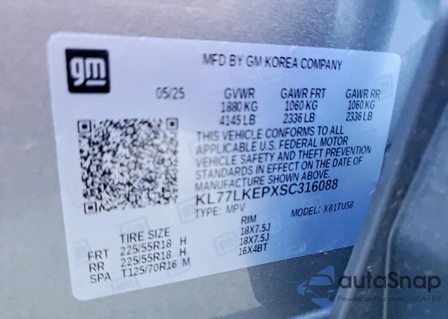 KL77LKEPXSC316088: 76273715