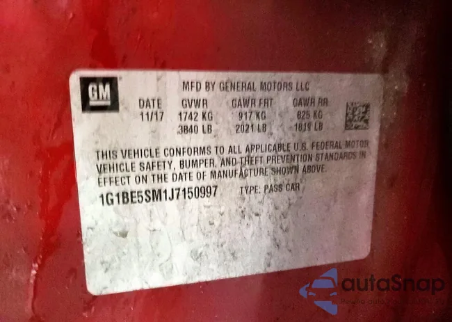 1G1BE5SM1J7150997: 74241725