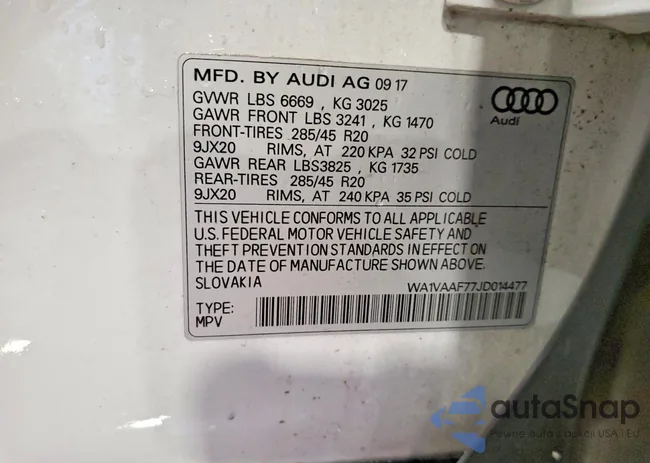 WA1VAAF77JD014477: 76143515