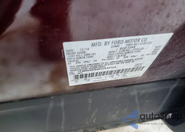 1FM5K8D84KGA86725: 75560905