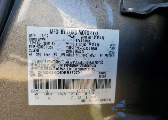 2FMDK3KC4DBB37270: 77832425