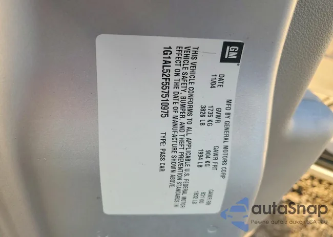 1G1AL52F557510975: 76597095