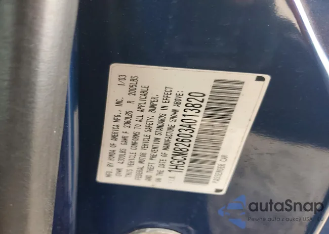 1HGCM82603A013820: 78764075