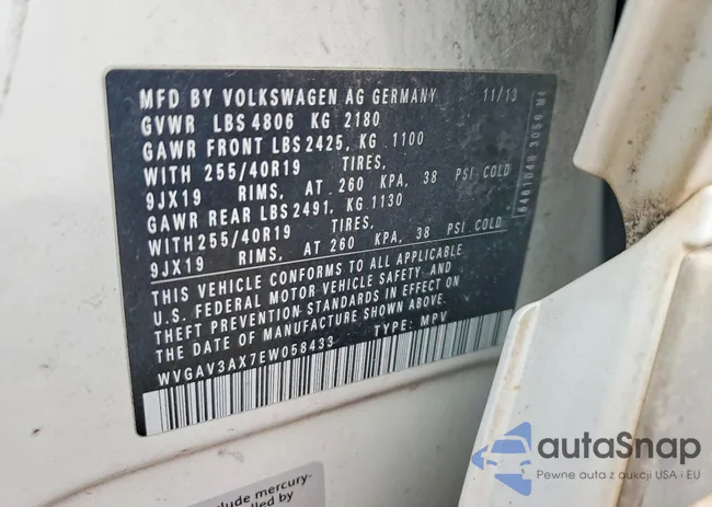 WVGAV3AX7EW058433: 77907775