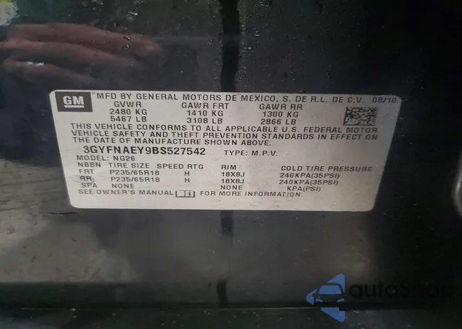 3GYFNAEY9BS527542: 77348565