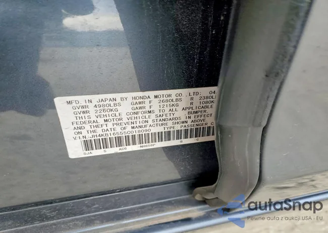 JH4KB16555C018090: 76118345