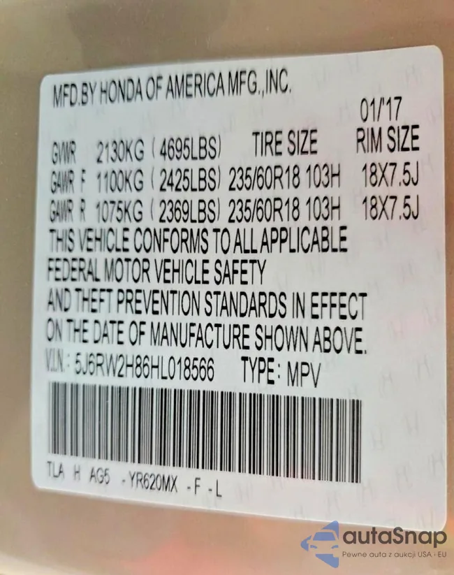 5J6RW2H86HL018566: 76167435