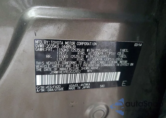 JTMWFREV9ED032852: 75012025