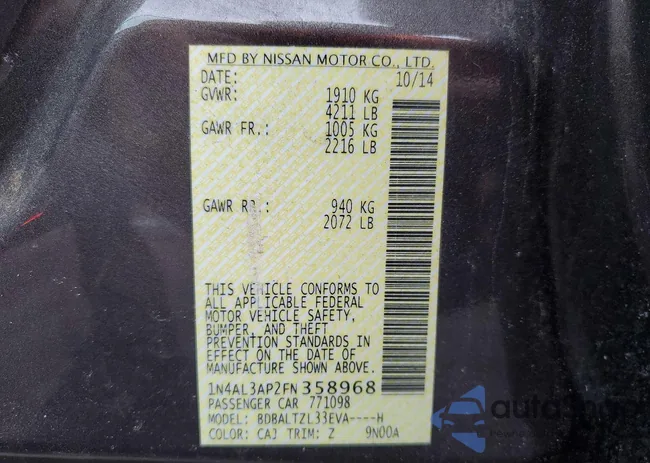 1N4AL3AP2FN358968: 76849835