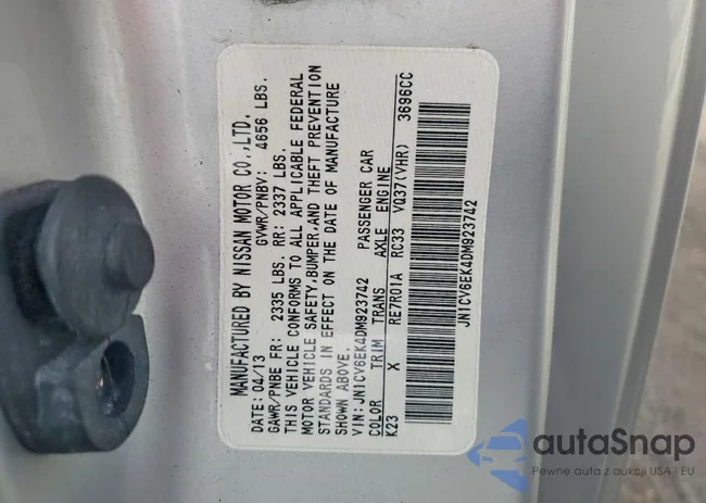 JN1CV6EK4DM923742: 75882415