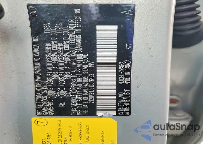 2T2HA31U54C016463: 76992845