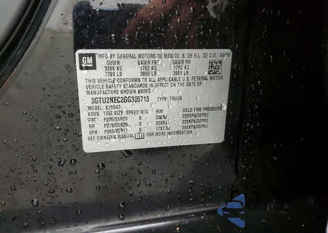 3GTU2NEC2GG305713: 77861175