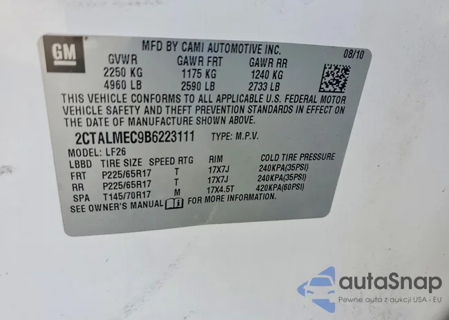 2CTALMEC9B6223111: 75757115