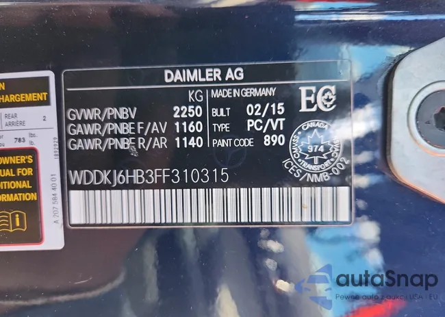 WDDKJ6HB3FF310315: 77486755