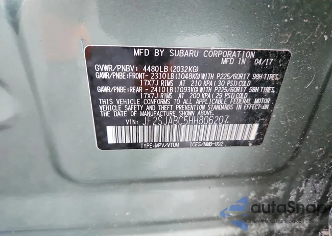 JF2SJABC5HH806207: 78241775