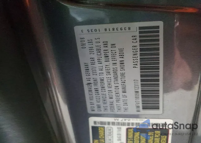 WVWFV71K09W123117: 78348095