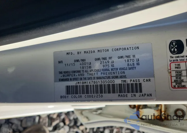 JM1BM1X78G1305000: 78100845