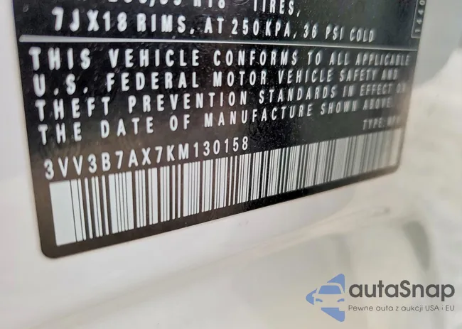 3VV3B7AX7KM130158: 78751075