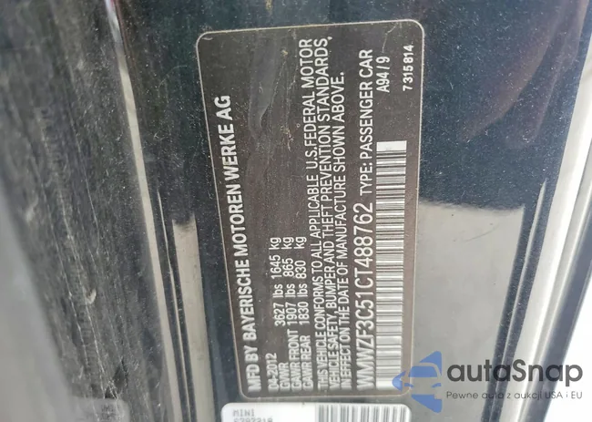 WMWZF3C51CT488762: 75511785