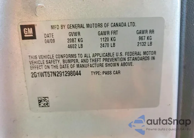 2G1WT57N291298044: 76190745