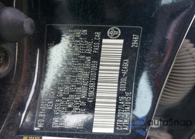 4T1BK36B76U070959: 76244695