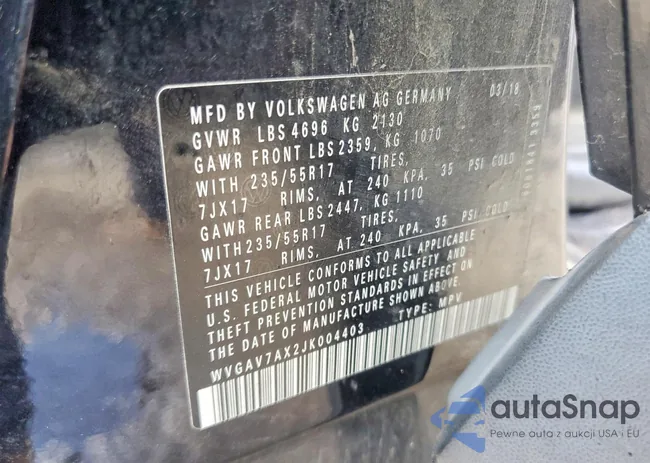 WVGAV7AX2JK004403: 77794705